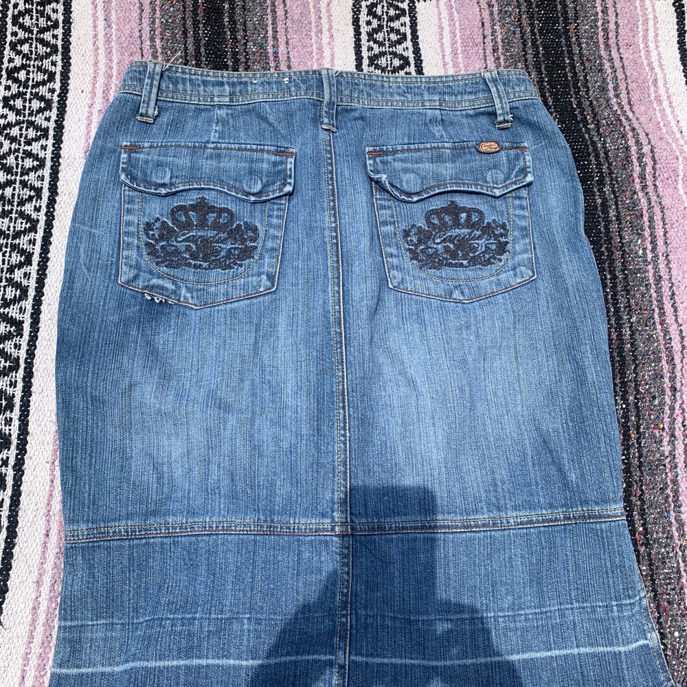 2000s jean midi skirt